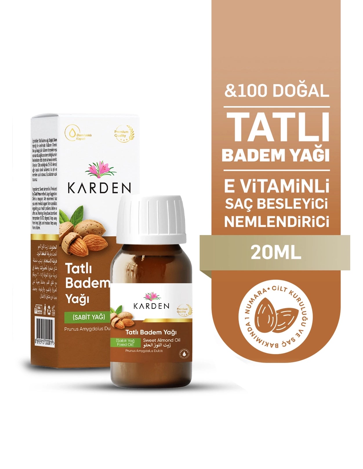 Karden Tatlı Badem Yağı 20 ml