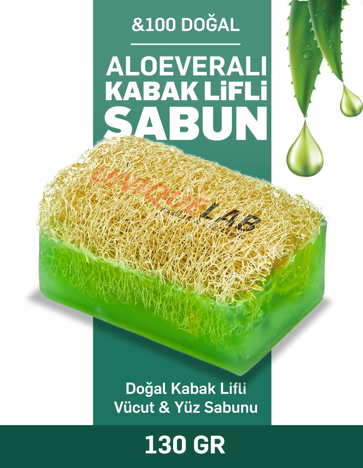 Doğal Kabak Lifli Aloe Vera Sabunu 130 Gr